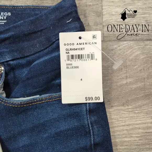 Good American Good Legs Skinny Raw Hem Jeans Size 4 - Picture 3 of 8
